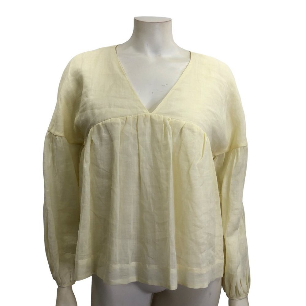 EVERY $88 V NECK LONG SLEEVE YELLOW TOP SM NEW WITH TAG